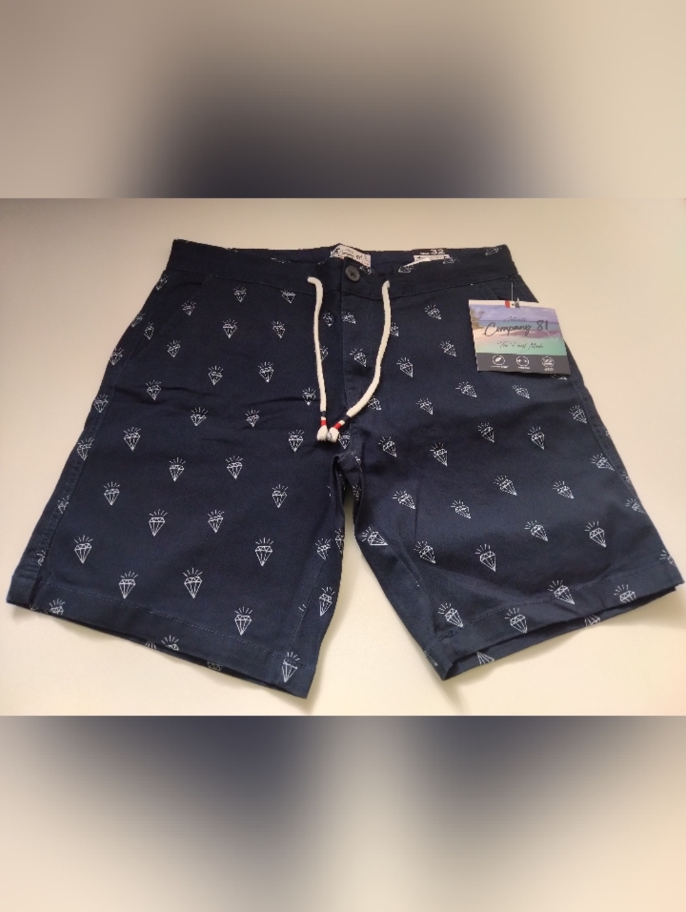 Company 81 Men's Navy Diamond Print Swim Shorts